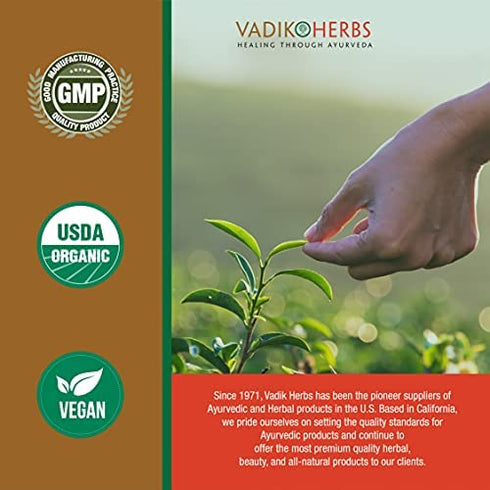 Certified Organic Vadik Herbs Jatamansi Spikenard Root (Nardostachys jatamansi) Powder | Helps to Maintain Healthy Nervous System and Optimal Brain Functions (100 Vegicaps)