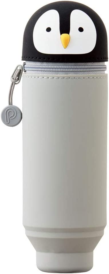 Lihit Lab PuniLabo Stand Up Pen Case (Pen Holder), 2.4" x 7.8", Penguin (A7712-10)