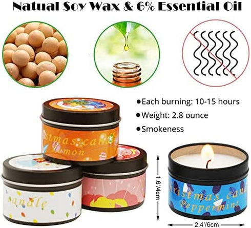 Scented Candles Gift Set, 12 pcs Aromatherapy Candle, Natural Soy Wax Women's Gift for Xmas,Mother,Valentines,Stress Relief