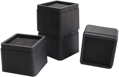 Muhome Stackable Bed and Furniture Risers 3 Inch Heavy Duty Bed Lifts for Sofa Couch Chair Table Additional 3 or 6 Inch Height or Storage Black