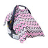 Baby Carseat Canopy Cover-Breathable Infant Car Seat Cover Helps Protect Babies-Our Baby Car Seat Covers Also Double as a Nursing Cover, High Chair Cover & Playmat-Pink & Gray Chevron with Gray Minky