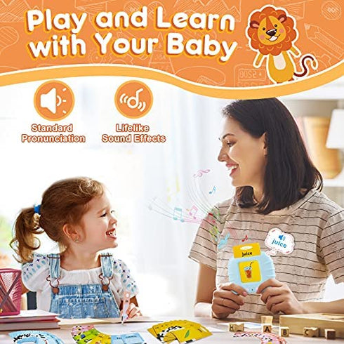 Yehtta Learning Toys for 3 4 5 6 Year Old Boys Birthday Gifts for 3-6 Years Old Boys 224 Words Audible Baby Flash Cards Speech Therapy Toys Autism Toys for Girls Christmas Birthday Gifts for Kids