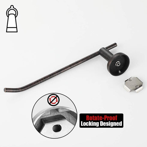 JQK Hand Towel Bar Oil Rubbed Bronze, Stainless Steel Towel Ring for Bathroom, 9 Inch Necklace Holder Wall Mount Right Hand, TR100-ORB