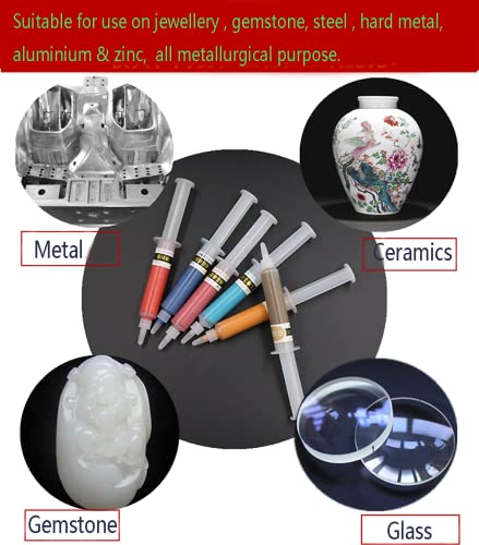 Preamer 7pcs 5 Gram Diamond Abrasive Paste Needle Tube Grinding Polishing Lapping Compound for Fine to Final Polishing for Jewelry, Metal, Ring, Gemstone, Glass, Grits 1000# 10000#