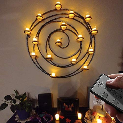 Homemory Rechargeable Flameless Votive Candles with Remote, Battery Operated Tea Lights with Timer, 6 PCS Electric Fake Candle in Warm White (USB Charging Cable Included)