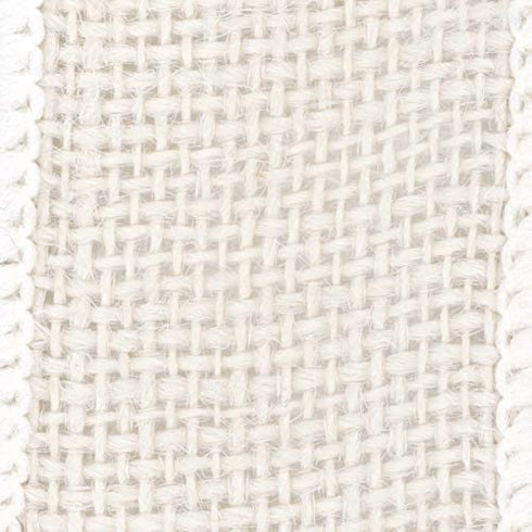 Berwick Offray 1.5" Wide Craft Burlap Ribbon, White, 3 Yards