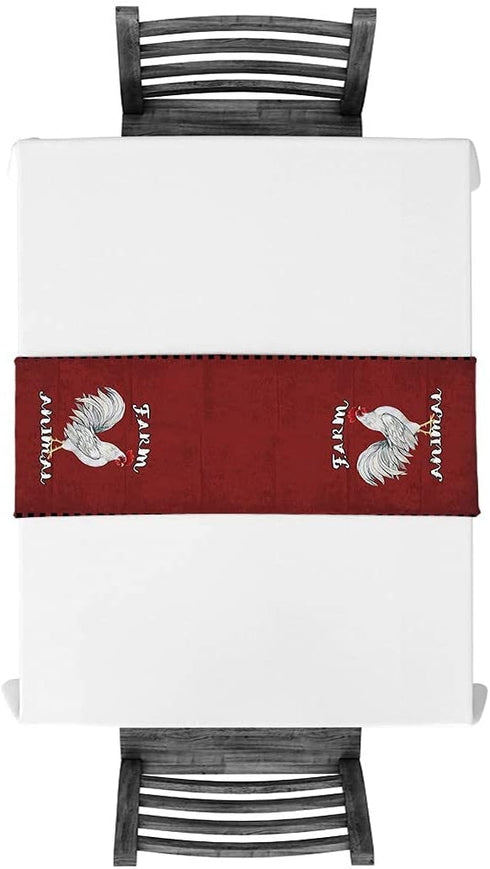 Meet 1998 Cotton Linen Table Runners Farm Animal Rooster Cock Tablecovers for Kitchen Garden Red Wedding Parties Dinner Indoor Outdoors Home Decorations 13x70 inches