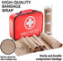 Premium Elastic Bandage Wrap - 2 Pack + 18 Extra Clips - Wide (6 inch) Compression Bandage - Stretches up to 15ft in Length