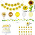 105 PCS Sunflower Birthday Decorations Sunflower Party Supplies, Sunflower Banner, Artificial Sunflower Garland, Sunflower Cake Toppers,Sunflower Balloons for Birthday Party Wedding Baby Shower Decor