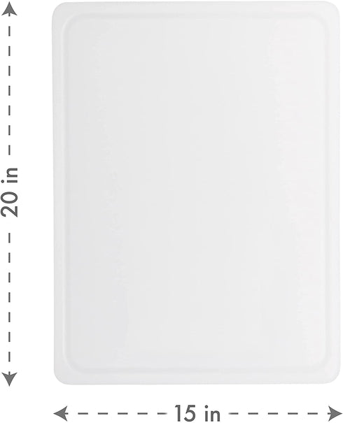 Dexas NSF Polysafe Pastry/Cutting Board with Well, 15 by 20 inches, White