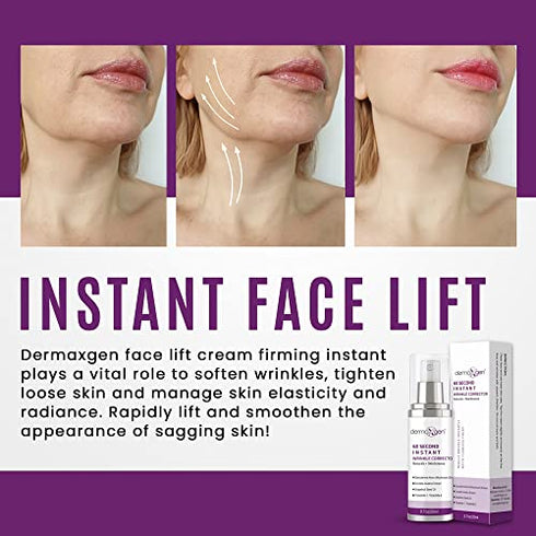 DERMAXGEN 60 Second INSTANT Wrinkle Corrector - Age-Defying & Firm Skin Treatment PURE ORGANIC Peptide 0.7FL OZ/ 20 ML