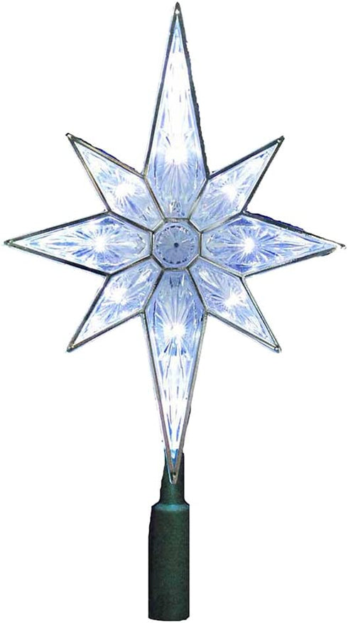 Kurt Adler 10-Light 10-1/2-Inch Clear LED 8-Point Star Treetop