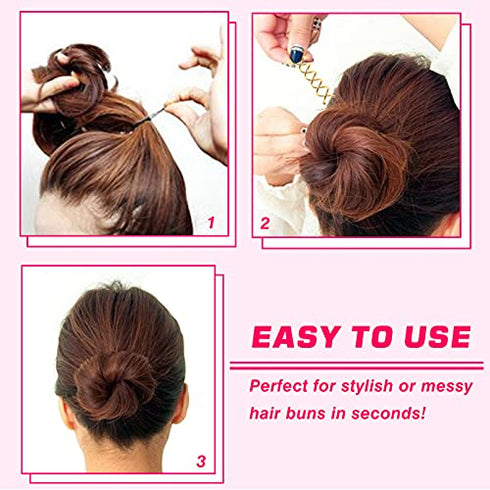 TUUXI 10pcs Spiral Hair Pins 2 Inch Gold Metal Fast Bun Hair Accessories Spiral Bobby Pins Spin Twist Screw Hair Pins for Women Hair Style DIY