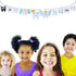 Baby Birthday Decorations Tooth Party Banner for Kids Boys or Girls 1st Birthday Party and Dental Graduation Party Decorations, 10 Different Smilling Tooth Angel Deisgn with Cute Mustache Cloud and Crown, Great for Baby Shower Decorations
