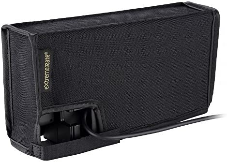 eXtremeRate Black Nylon Dust Cover, Soft Neat Lining Dust Guard, Anti Scratch Waterproof Cover Sleeve for Nintendo Switch & Switch OLED Charging Dock