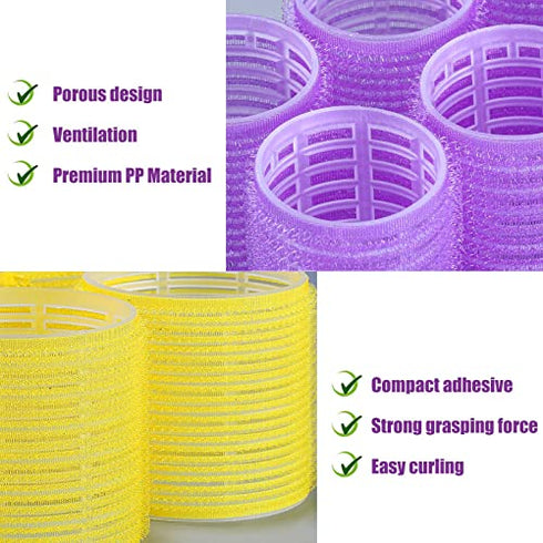 Self grip hair roller set,Hair roller set 18 pcs,Heatless hair curlers,Hair rollers for Long hair,Medium and Short hair,Hair rollers with hair roller clips and comb,Salon hairdressing curlers,DIY Hair Styles, Sungenol 3 Sizes Hair Rollers in 1 set