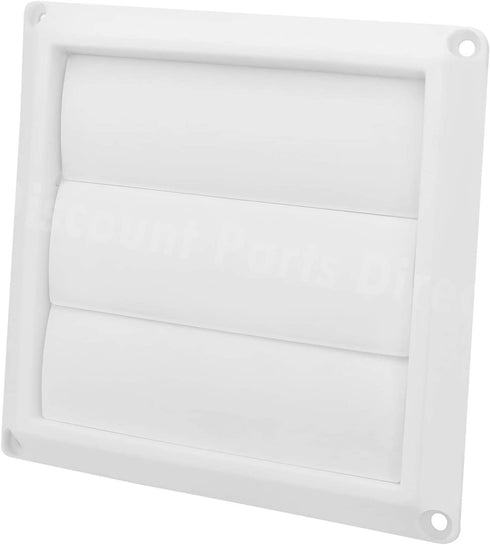 Outdoor Dryer Air Vent Cover Cap 4'' Louvered Cover White Exterior Wall Vent Hood Outlet Airflow Vent