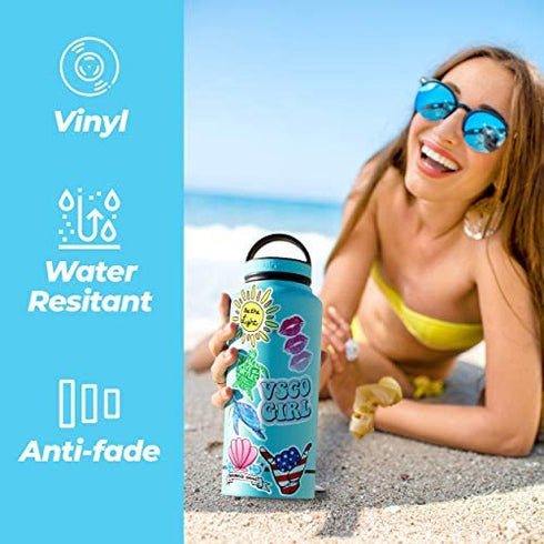 Five and 2 100 Pack Water Bottle Stickers Waterproof Stickers VSCO Stickers, Hydroflask Stickers Waterproof, Laptop Stickers, Vinyl Stickers for Water Bottles and Hydro Flask Stickers for Kids