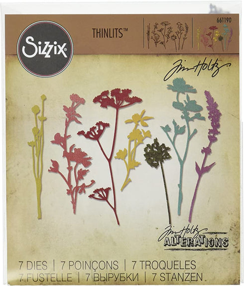 Sizzix 661190 Wildflowers Thinlits Die Set by Tim Holtz (7/Pack)