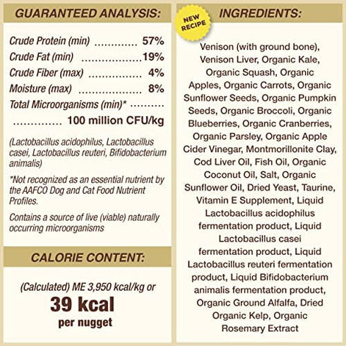 Primal Freeze Dried Cat Food Nuggets Venison Formula, Crafted in The USA Grain Free Raw Cat Food, 5.5 oz