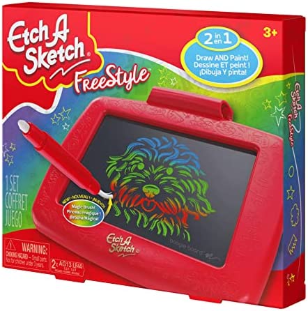 Etch A Sketch Freestyle, Drawing Tablet with 2-in-1 Stylus Pen and Paintbrush, Magic Screen, Kids Toys for Ages 3 and up