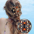 Aethland 4 Pcs Hair Combs for Women Accessories, Comby Magic Hair Comb for Women Wood Beaded Stretch Double Hair Side Combs Clips Elastic Beaded Hairpins Combs (Set A)