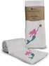 Ebsem Marine & Sea Life Hand Dish Towel 2 Pieces Set Premium Quality Turkish Towels Super Soft, Plush and Highly Absorbent Bath Hammam Gym Nautical Yacht Boat (White, Mermaid)