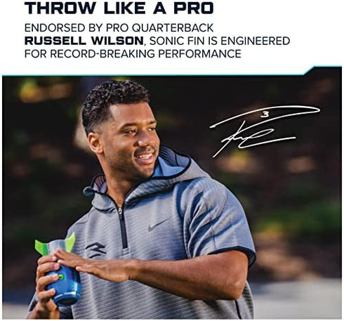 Aerobie Sonic Fin Football, Aerodynamic Russel Wilson Football Toy, Now with Softer Foam & Fins, Outdoor Games for Kids and Adults Aged 8 and Up