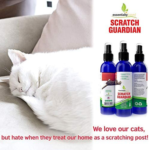 Cat Deterrent Spray for Scratching - 4oz Natural Non-Toxic Anti Scratch Cat Spray for Scratching - Protect Your Furniture, Carpet and Plants - Perfect No Scratch Spray for Cats - Made in USA