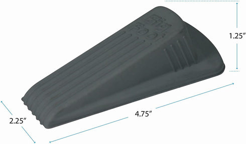 Master Manufacturing 2-Pack Gray Big Foot Door Stop, Heavy Duty Rubber Wedge Design, Made in the USA, Holds Heavy Doors Securely (Pack of 2)