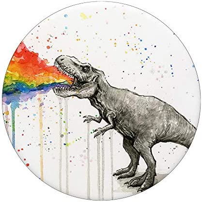Watercolor Colorful T-Rex Dino Dinosaur Pop Mount Socket PopSockets PopGrip: Swappable Grip for Phones & Tablets