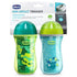 Chicco Insulated Rim Spout Trainer Spill Free Baby Sippy Cup 9 oz. - Two Pack, Green/Teal