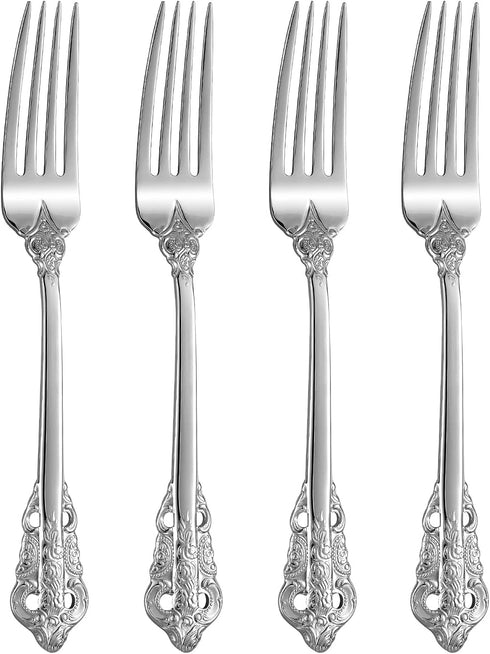 KEAWELL Gorgeous Dinner Fork, Set of 4, 18/10 Stainless Steel, 8 Inches, Dishwasher Safe, Mirror Polished, Silverware Fork Set