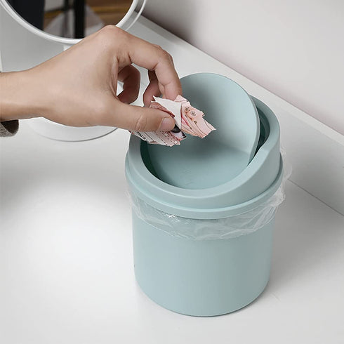 SOUJOY 4 Pack Mini Trash Can, 3L Plastic Desktop Garbage Can with Lid, Modern Desk Waste Bin for Bathroom Vanity, Desktop, Tabletop, Countertop or Coffee Table