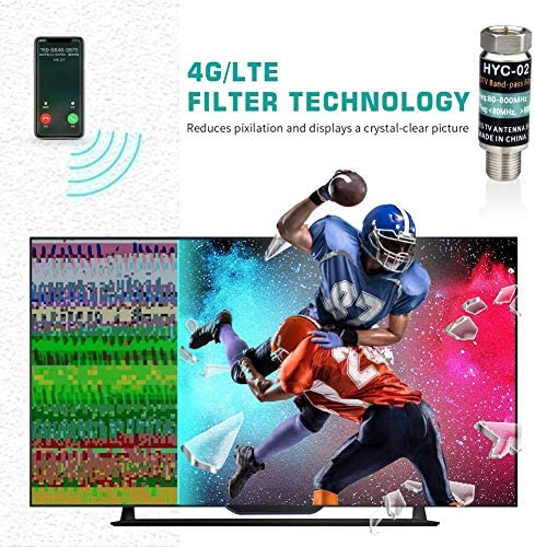 LTE Filter for TV Antenna - RF Interference Filter Improves Digital Antenna Amplifier - 4G Filter Reduce Interference from Cell Phones Towers