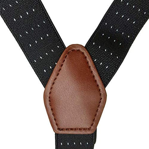 GUOMAN Mens Y-Style Shirt Stays, Adjustable Elastic Garter Straps Sock Non-slip Clamps, Black, Large