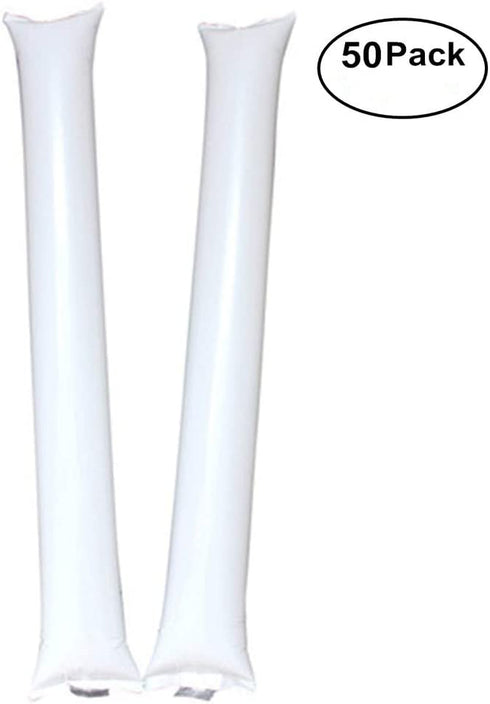 Thunder Sticks, Inflatable Stadium Noisemakers Bam Bam Cheer Sticks Blow Bar Inflatable Boom Sticks Noisemakers Stick Basketball Football Noisemakers Party Favors (White)