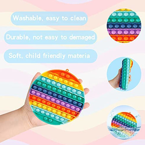Jumbo Pop Toy 2 Packs Giant Popper Sensory Toys Huge Pops Huge Large Mega Popet Bulk Big Push It Gifts for Kids Toddler Girls Boys Stress Anxiety Relief Party Favor Stuffers