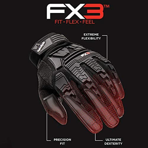 Wells Lamont Men's FX3 Extreme Dexterity Slip-On All-Purpose Work Gloves, Touchscreen, Large (7851L) , Black