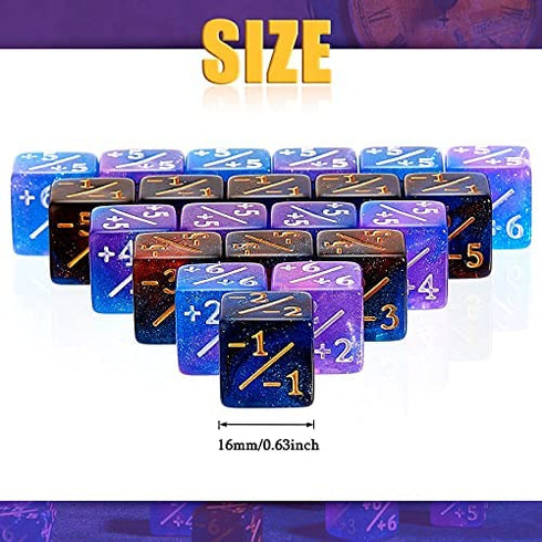 24 Pieces Dice Counters Token Dice D6 Gaming Dice Cube Loyalty Counter Magic Dice Compatible with Card Gaming Accessory, 2 Styles