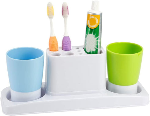 Eslite Bathroom Toothbrush Toothpaste Stand Organizer Plastic Storage Rack Set