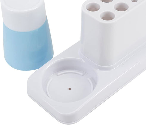 Eslite Bathroom Toothbrush Toothpaste Stand Organizer Plastic Storage Rack Set
