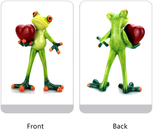 Dorlotou Frog Figurines Statue Cute Funny Frog Sculpture Love Gifts for Home Desk Decoration 6061