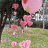 Mybbshower Gold Pink 3D Paper Heart Crown Garland Girl Princess Birthday Party Nursery Room Decor Balloon Tail Pack of 5