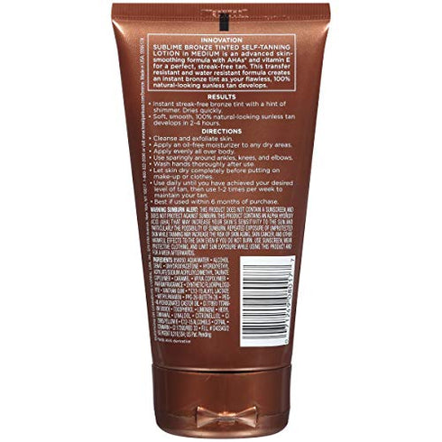 L'Oreal Paris Skincare Sublime Bronze Tinted Self-Tanning Lotion Medium Natural Tan, Sunless tanning lotion, 5 fl. oz.