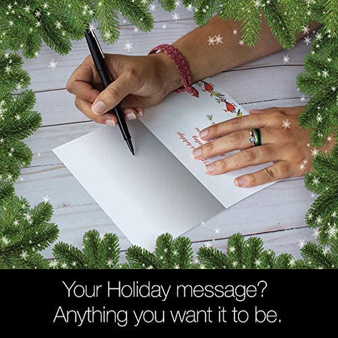 Tree-Free Greetings Christmas Cards and Envelopes, Holiday Card Set, 5 x 7 Inch Cards, Box Set of 10, Bird Dog Christmas, (HB93239)