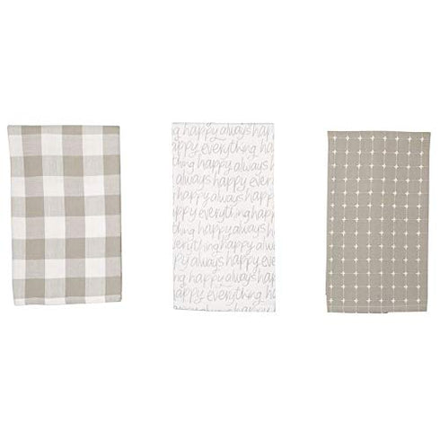 Happy White Dish Towel Set