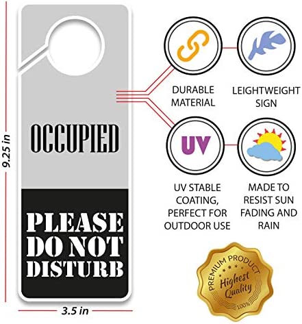CLEVER SIGNS Do Not Disturb Sign - Occupied, 2 Pack, Door Hanger, Double Sided, Ideal for Using in Any Places Like Bathroom, Home Office, Conference Room, Shared Apartment, Restroom etc.