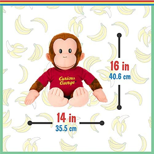 KIDS PREFERRED Curious George Monkey Plush - Classic George 16" Stuffed Animal