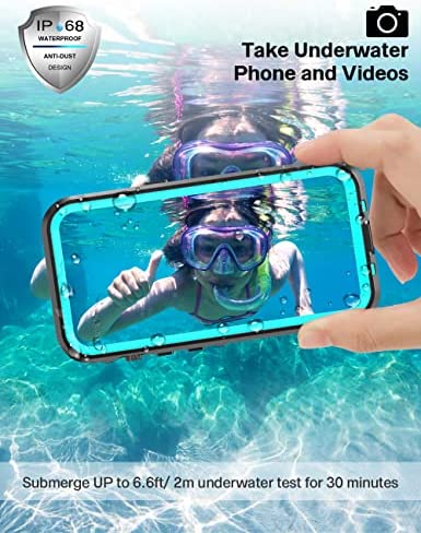 Fansteck iPhone 13 Waterproof Case, IP68 Protective Clear Cover with Built-in Screen Protector, 360° Full-Body Heavy Protective Rugged Shockproof Case, High Sensitive Screen Touch (6.1 inch)
